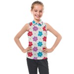 Abstract Art Pattern Colorful Artistic Flower Nature Spring Kids  Sleeveless Polo T-Shirt
