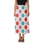 Abstract Art Pattern Colorful Artistic Flower Nature Spring Classic Midi Chiffon Skirt