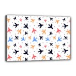 Airplane Pattern Plane Aircraft Fabric Style Simple Seamless Canvas 18  x 12  (Stretched)