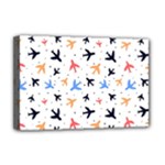 Airplane Pattern Plane Aircraft Fabric Style Simple Seamless Deluxe Canvas 18  x 12  (Stretched)