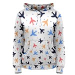 Airplane Pattern Plane Aircraft Fabric Style Simple Seamless Women s Pullover Hoodie
