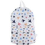 Airplane Pattern Plane Aircraft Fabric Style Simple Seamless Foldable Lightweight Backpack