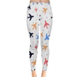 Airplane Pattern Plane Aircraft Fabric Style Simple Seamless Inside Out Leggings