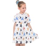 Airplane Pattern Plane Aircraft Fabric Style Simple Seamless Kids  Sailor Dress