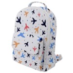 Airplane Pattern Plane Aircraft Fabric Style Simple Seamless Flap Pocket Backpack (Small)