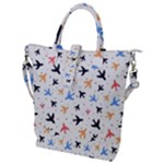 Airplane Pattern Plane Aircraft Fabric Style Simple Seamless Buckle Top Tote Bag