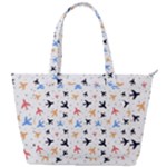 Airplane Pattern Plane Aircraft Fabric Style Simple Seamless Back Pocket Shoulder Bag 