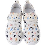 Airplane Pattern Plane Aircraft Fabric Style Simple Seamless Men s Velcro Strap Shoes