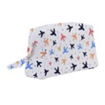 Airplane Pattern Plane Aircraft Fabric Style Simple Seamless Wristlet Pouch Bag (Medium)