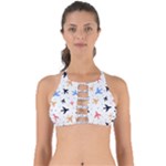 Airplane Pattern Plane Aircraft Fabric Style Simple Seamless Perfectly Cut Out Bikini Top