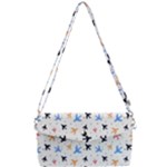 Airplane Pattern Plane Aircraft Fabric Style Simple Seamless Removable Strap Clutch Bag