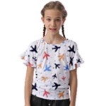 Airplane Pattern Plane Aircraft Fabric Style Simple Seamless Kids  Cut Out Flutter Sleeves