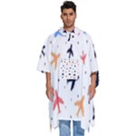 Airplane Pattern Plane Aircraft Fabric Style Simple Seamless Men s Hooded Rain Ponchos