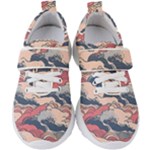 Waves Ocean Sea Water Pattern Rough Seas Digital Art Nature Nautical Kids  Velcro Strap Shoes