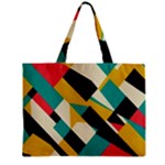Geometric Pattern Retro Colorful Abstract Zipper Mini Tote Bag