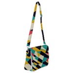 Geometric Pattern Retro Colorful Abstract Shoulder Bag with Back Zipper