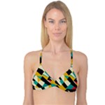 Geometric Pattern Retro Colorful Abstract Reversible Tri Bikini Top