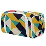 Geometric Pattern Retro Colorful Abstract Toiletries Pouch