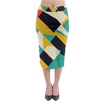 Geometric Pattern Retro Colorful Abstract Midi Pencil Skirt