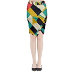 Geometric Pattern Retro Colorful Abstract Midi Wrap Pencil Skirt