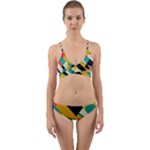 Geometric Pattern Retro Colorful Abstract Wrap Around Bikini Set