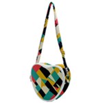 Geometric Pattern Retro Colorful Abstract Heart Shoulder Bag