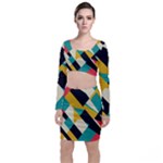 Geometric Pattern Retro Colorful Abstract Top and Skirt Sets