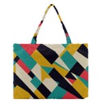 Geometric Pattern Retro Colorful Abstract Medium Tote Bag