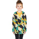 Geometric Pattern Retro Colorful Abstract Kids  Double Breasted Button Coat