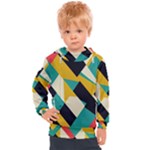 Geometric Pattern Retro Colorful Abstract Kids  Hooded Pullover