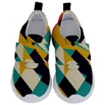 Geometric Pattern Retro Colorful Abstract Kids  Velcro No Lace Shoes