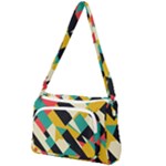 Geometric Pattern Retro Colorful Abstract Front Pocket Crossbody Bag