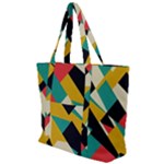 Geometric Pattern Retro Colorful Abstract Zip Up Canvas Bag