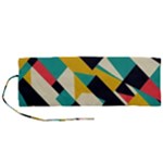Geometric Pattern Retro Colorful Abstract Roll Up Canvas Pencil Holder (M)