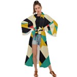 Geometric Pattern Retro Colorful Abstract Maxi Kimono