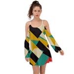 Geometric Pattern Retro Colorful Abstract Boho Dress