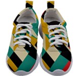 Geometric Pattern Retro Colorful Abstract Kids Athletic Shoes