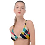 Geometric Pattern Retro Colorful Abstract Knot Up Bikini Top