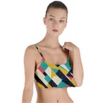 Geometric Pattern Retro Colorful Abstract Layered Top Bikini Top 