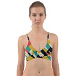 Geometric Pattern Retro Colorful Abstract Wrap Around Bikini Top