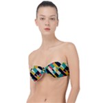 Geometric Pattern Retro Colorful Abstract Classic Bandeau Bikini Top 