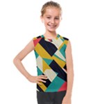 Geometric Pattern Retro Colorful Abstract Kids  Mesh Tank Top