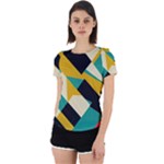 Geometric Pattern Retro Colorful Abstract Back Cut Out Sport T-Shirt