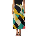 Geometric Pattern Retro Colorful Abstract Classic Midi Chiffon Skirt