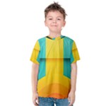 Colorful Rainbow Pattern Digital Art Abstract Minimalist Minimalism Kids  Cotton T-Shirt