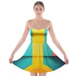 Colorful Rainbow Pattern Digital Art Abstract Minimalist Minimalism Strapless Bra Top Dress