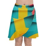 Colorful Rainbow Pattern Digital Art Abstract Minimalist Minimalism Chiffon Wrap Front Skirt