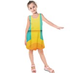 Colorful Rainbow Pattern Digital Art Abstract Minimalist Minimalism Kids  Sleeveless Dress