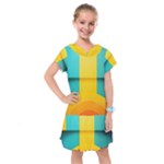 Colorful Rainbow Pattern Digital Art Abstract Minimalist Minimalism Kids  Drop Waist Dress