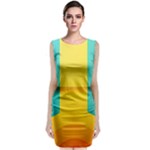 Colorful Rainbow Pattern Digital Art Abstract Minimalist Minimalism Sleeveless Velvet Midi Dress